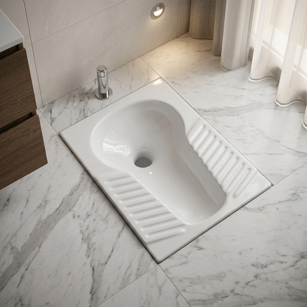 WC à la Turque en céramique – Haute qualité | Résistant & Hygiénique