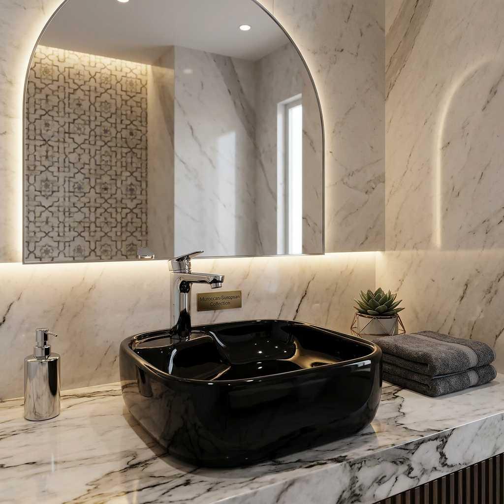 Lavabo à poser en céramique noir OPERA - Image 5