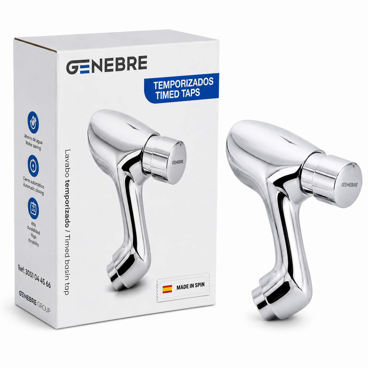 ROBINET POUSSOIR SUR LAVABO GENEBRIT