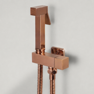 Douchette Hygiénique Carrée Murale en Finition ROSE GOLD-PRISTIMO-